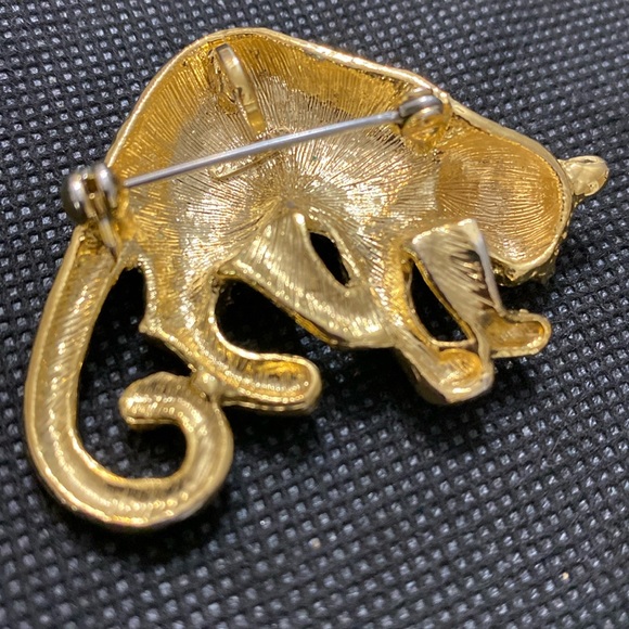 Vintage Cheetah Brooch with brown stone eyes - Picture 2 of 5